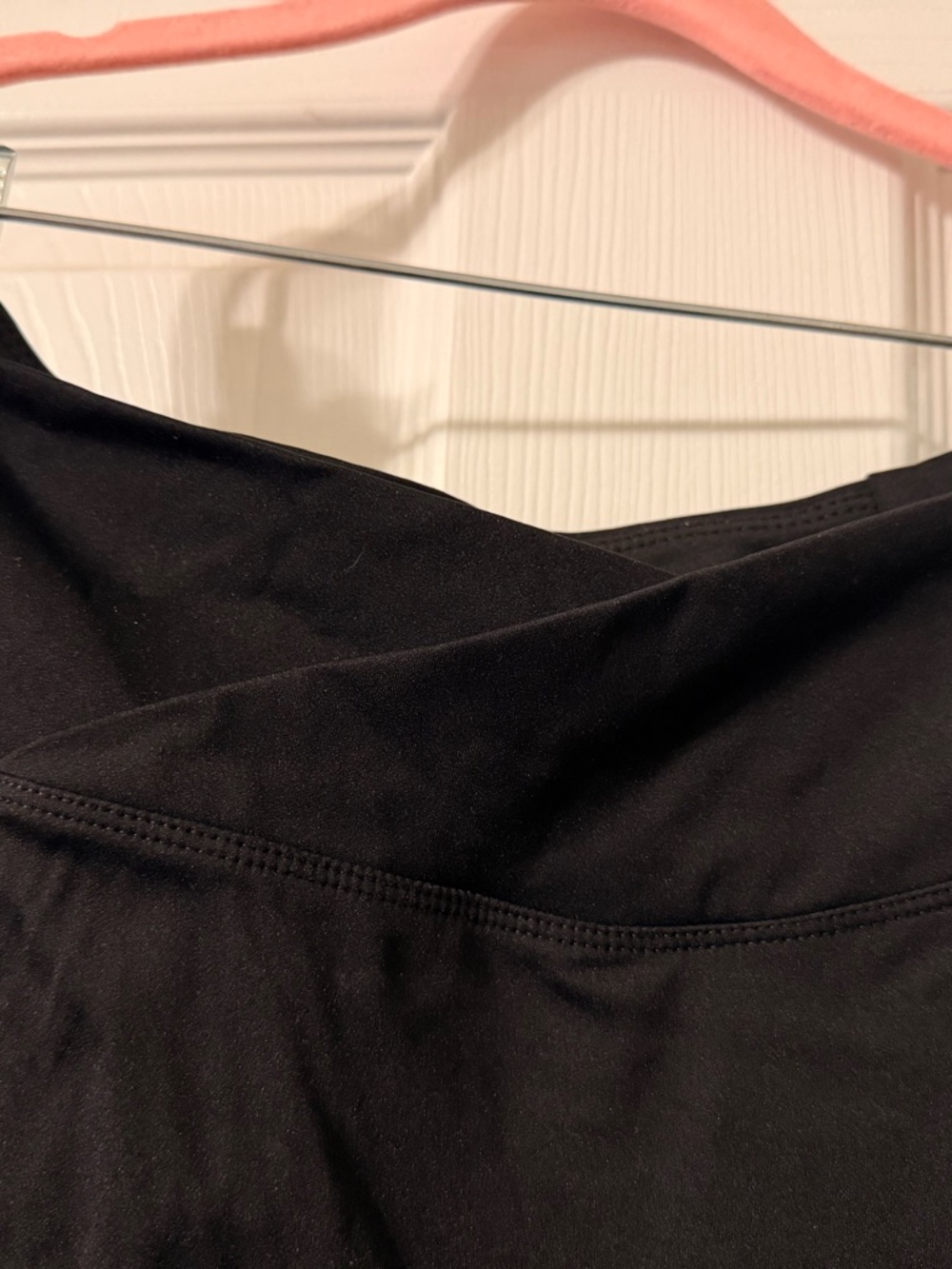Women's Black Leggings with Fold-Over Waistband